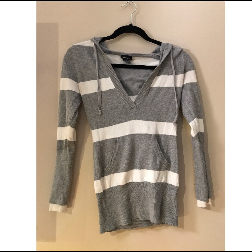 Gray White Sweater